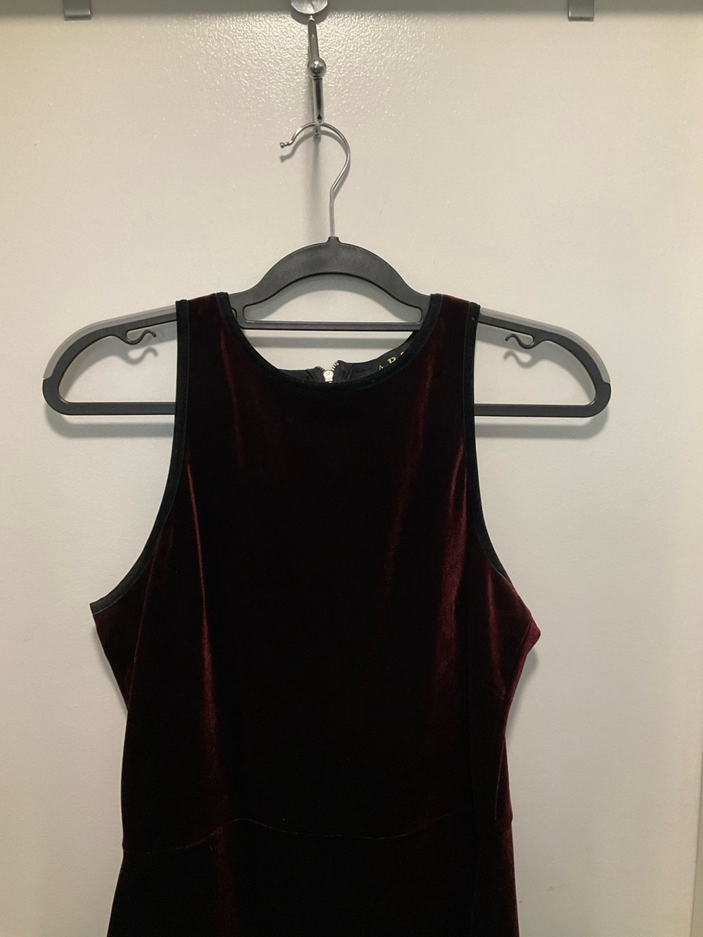 Sleeveless Velvet dress in Deep Wine